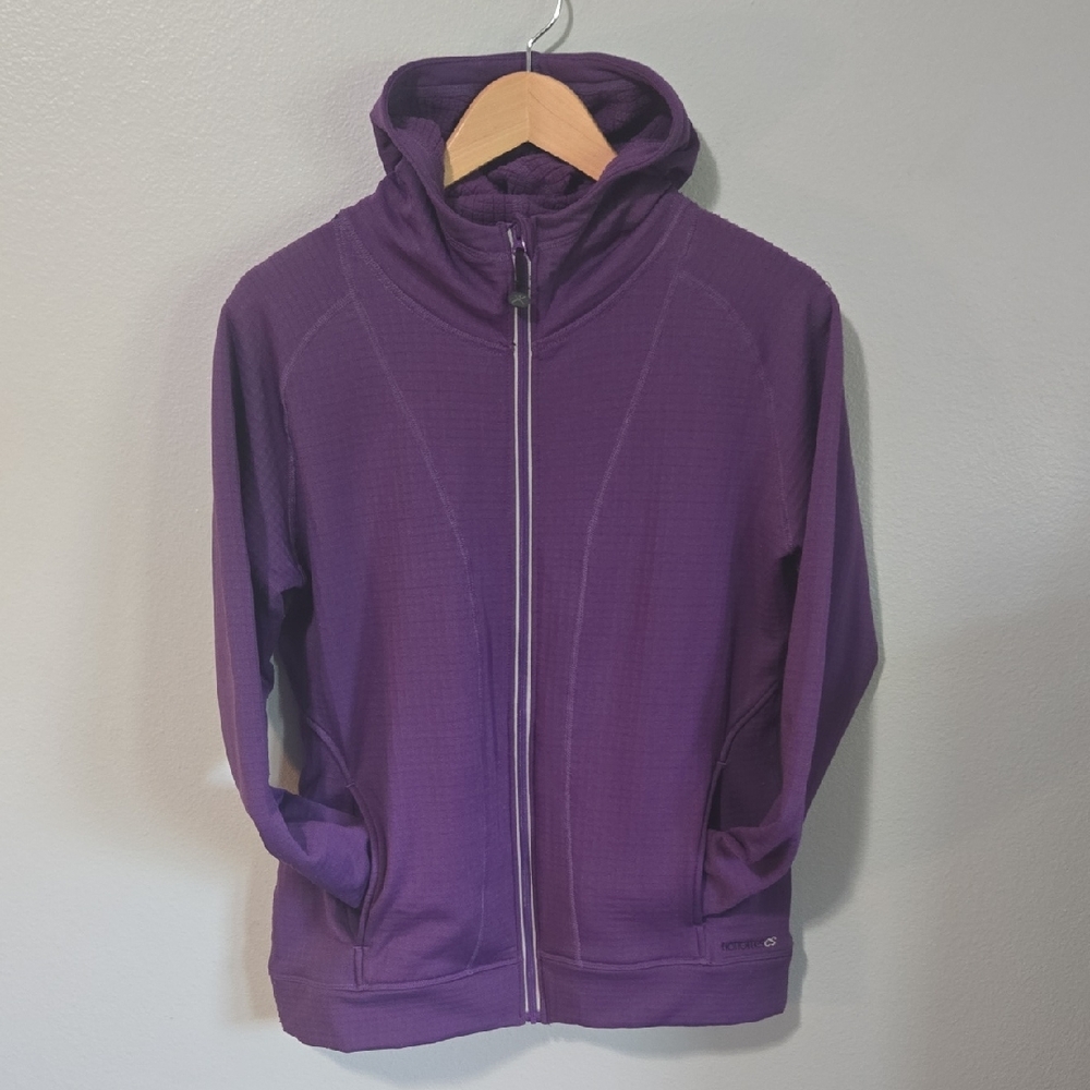 Hottotties Purple Hooded Baselayer Full Zip Jacket With Hood In Size Medium